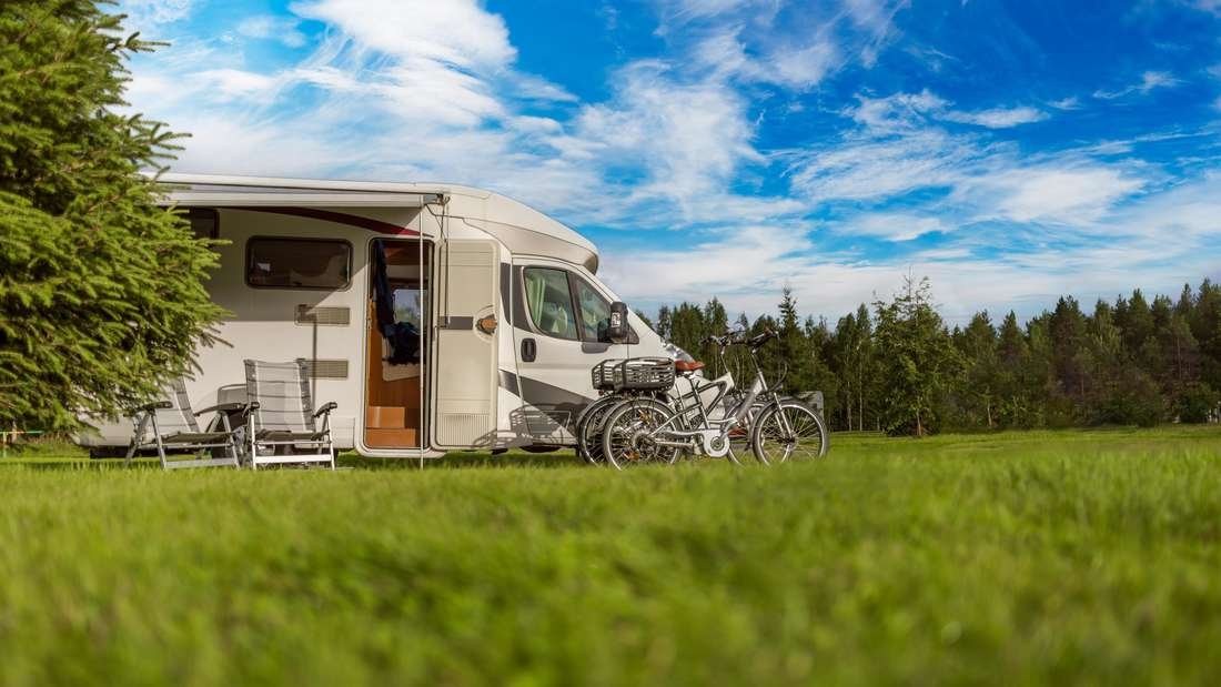 Caravan in the meadow