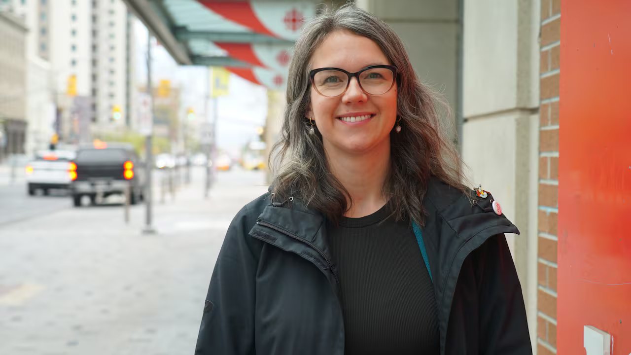 Skylar Franke, photographed outside the CBC offices in London, May 13, 2026.
