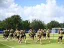 Canadian players take part in a training session at Houston Sports Park on July 3, 2026.