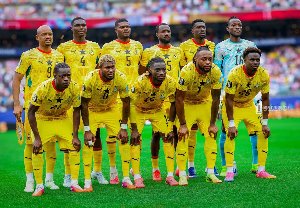 Archival photo of the Black Stars squad before the match