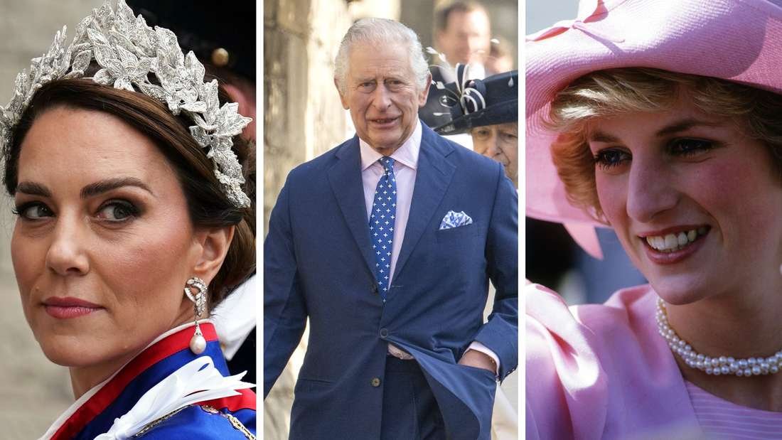 Princess Kate, King Charles and Princess Diana shared with the public their suffering for various reasons during their time (photo montage). 