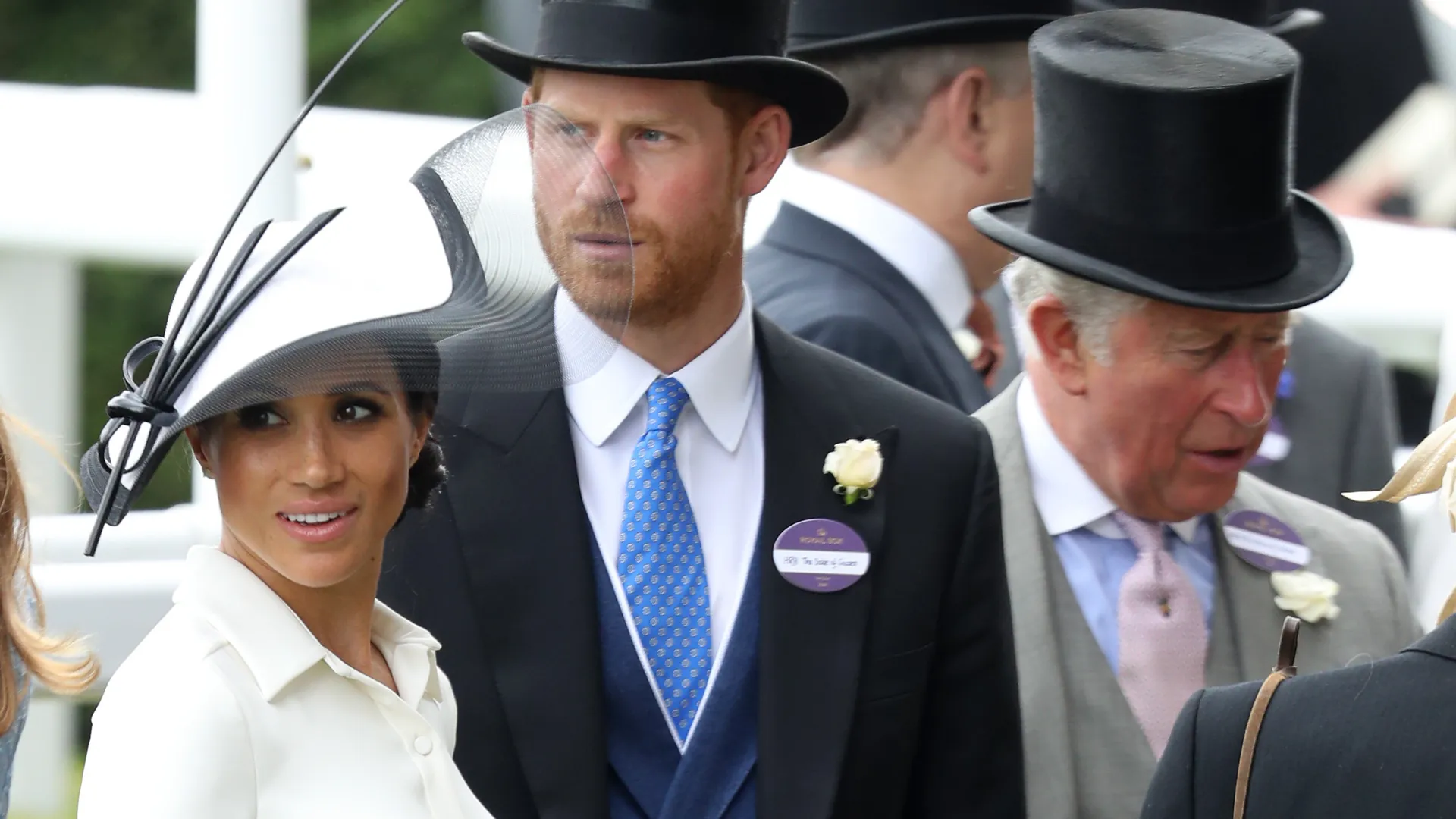 Duchess Meghan, Prince Harry and King Charles III: here in June 2018 at Ascot. Duchess Meghan, Prince Harry and King Charles III: here in June 2018 at Ascot.