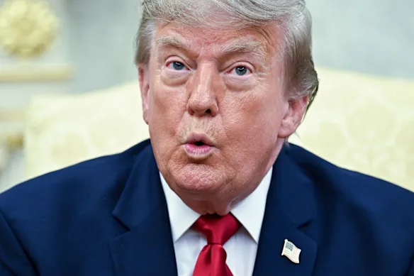 US President Donald Trump in the Oval Office on Tuesday.