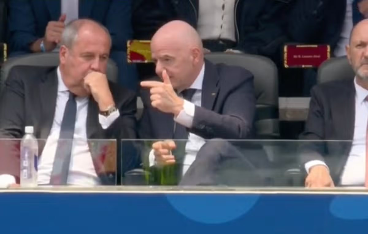 Donald Trump gets a warning after Gianni Infantino appears on the big screen 13 Gianni Infantino was booed when he was introduced on the big screen at the stadium