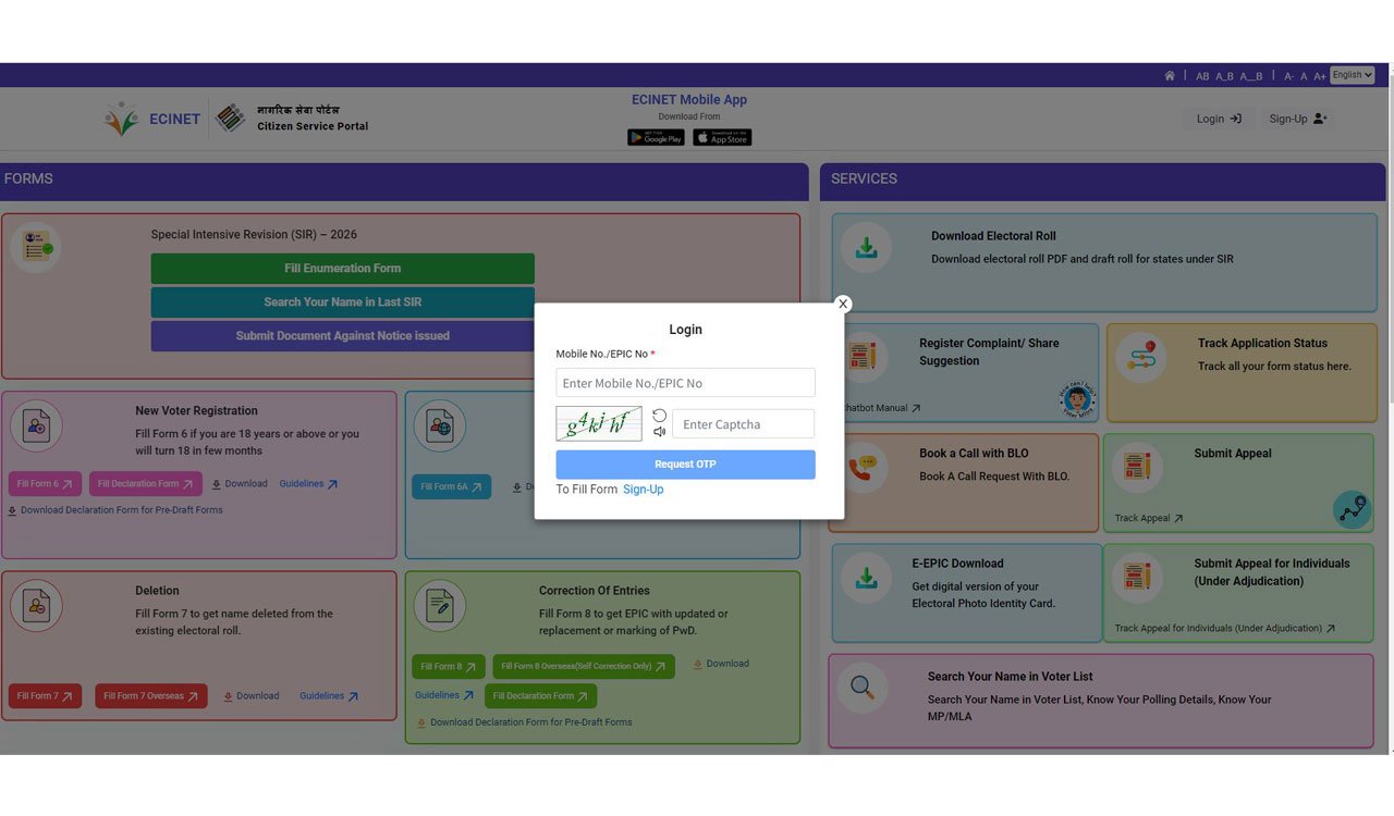 ECI launches online service for submission of SIR accounting forms