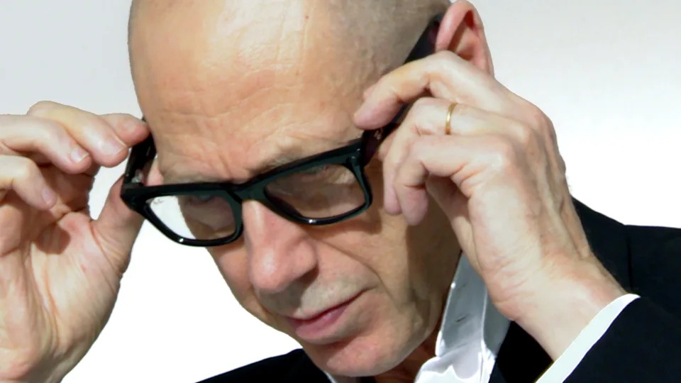 Nick Knight wears the artificial intelligence glasses that helped him film ShowStudio's 25th anniversary film.