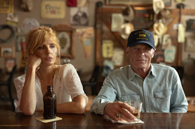 Kelly Reilly and Ed Harris as Beth Dutton and Everett McKinney at the Dutton Ranch