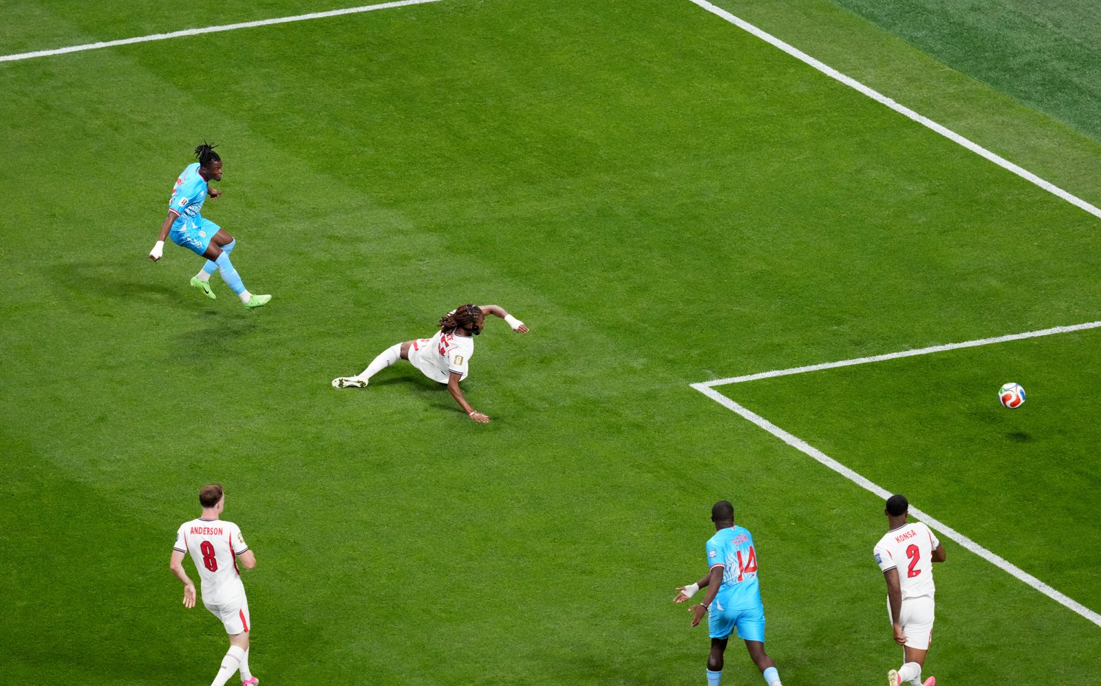 Jed Spence fails to score against DR Congo