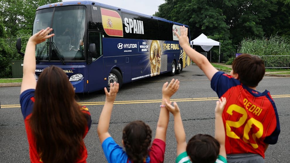 The team bus leaves the Melanie Lane training ground after training is cancelled.
