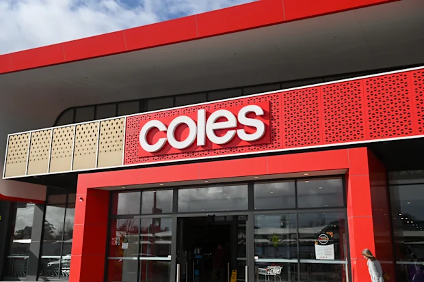 MOUNT GAMBIER, AUSTRALIA - JULY 11, 2023: Exterior of a Coles supermarket, one of Australia's largest retailers with over 800 stores nationwide.