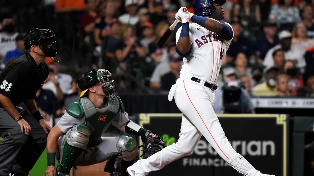 Houston Astros vs. White Sox Money Line Picks Due to Sweeping Money Changes 13 The Houston Astros' Yordan Alvarez, right, hits a three-run home run during the fifth inning of a baseball game against the Oakland Athletics, Tuesday, July 6, 2021, in Houston. (AP Photo/Eric Christian Smith)