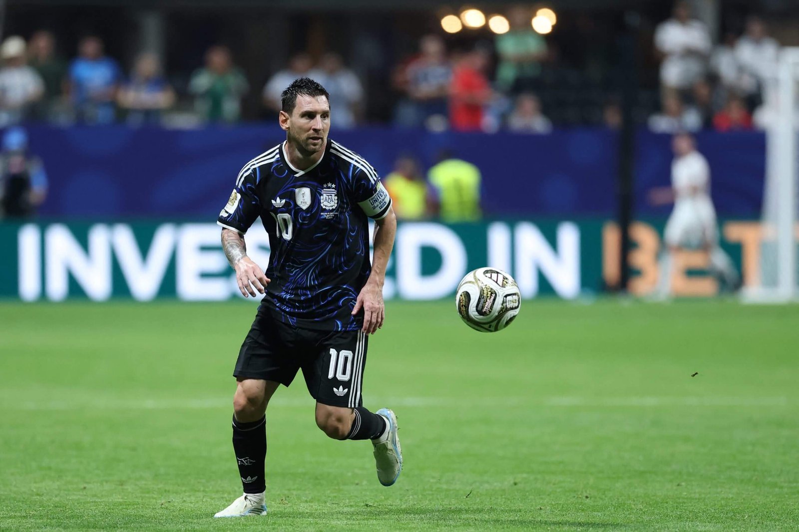 Lionel Messi in space and with the ball during the England semi-final