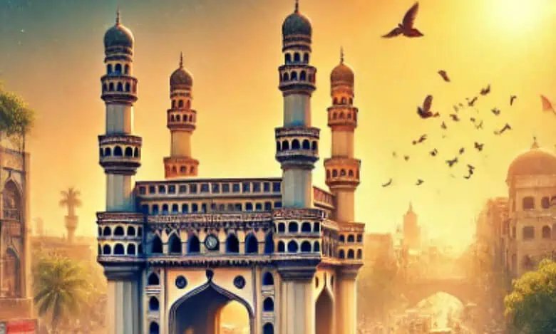 generated Charminar image representing a heat wave