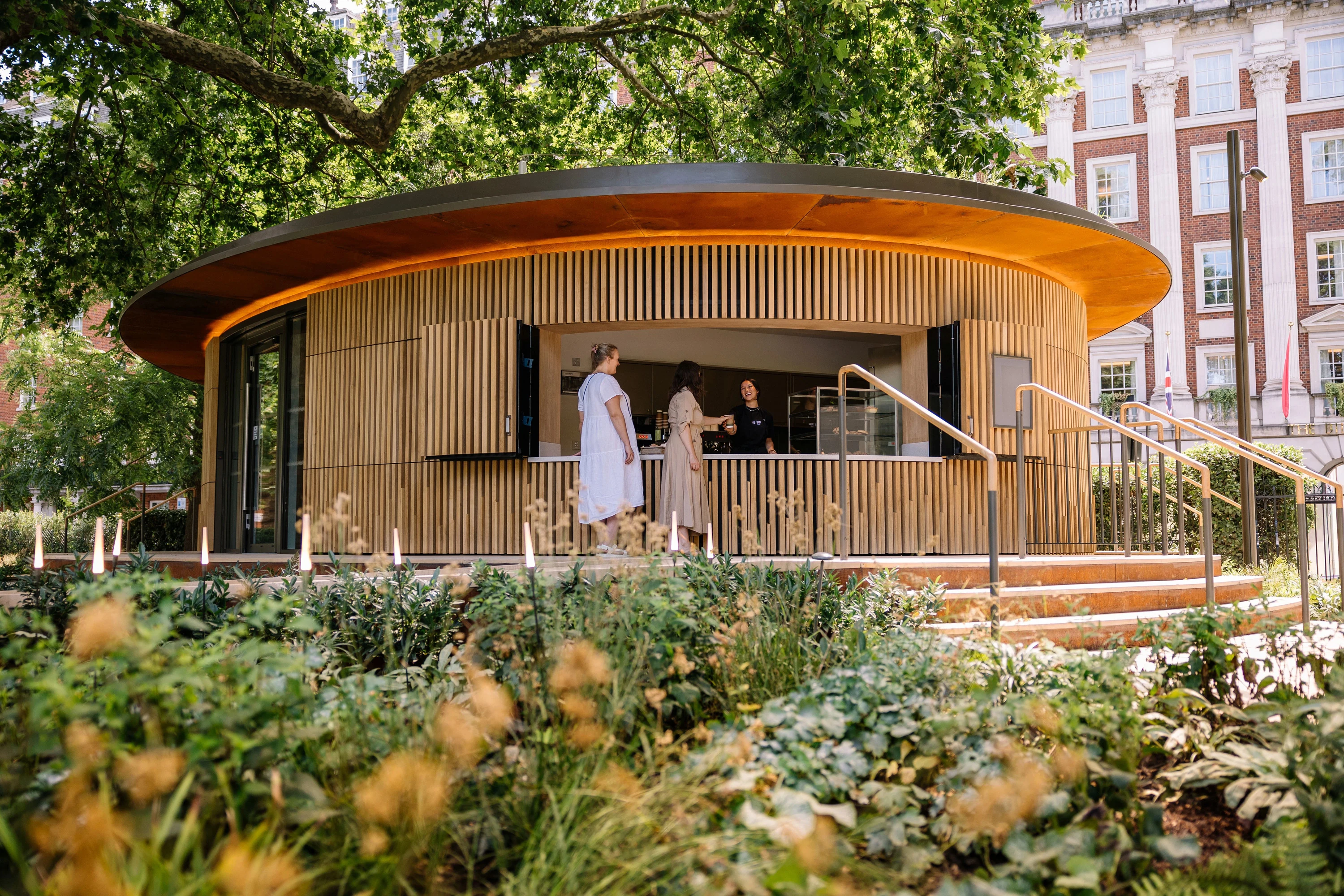Mayfair's oldest square will reopen next week after a £25 million refurbishment 11 New kiosk cafe in Grosvenor Square.