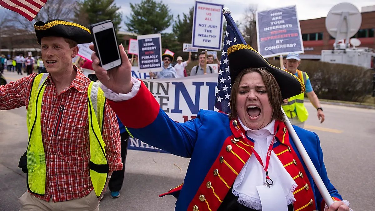 New Hampshire State Rep. Ellen Reed speaks during a political rally in 2015. Reed is fighting two speeding cases, arguing that a provision of the New Hampshire Constitution protects her from arrest while traveling to or from the legislative session.