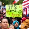 Demonstrators march in Washington, D.C. to demand temporary protected status for Nicaragua, Honduras, Guatemala and El Salvador as early as May 1, 2023.