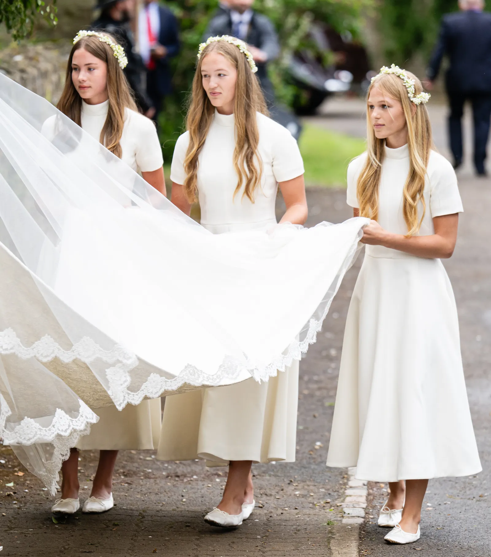 Peter Phillips and Harriet Sperling were joined by her teenage daughter Georgina to support Prince William at a charity polo day. 11 Image may contain person Clothes Dress Fashion Formal Wear Dress Wedding Dress for Adults and Bridesmaids
