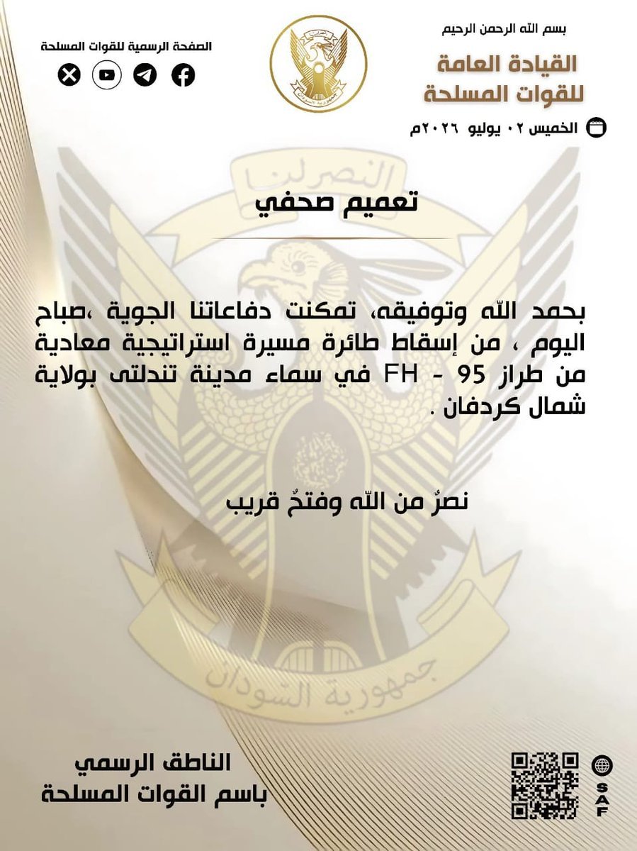 Qatar Airways: Launches its first flight to Port Sudan International Airport Red Sea, Sudan - Latest Sudan News in English on Live Map - South Sudan and Sudan News in English 35 Air defense shot down a strategic drone in Tendelti, White Nile State.