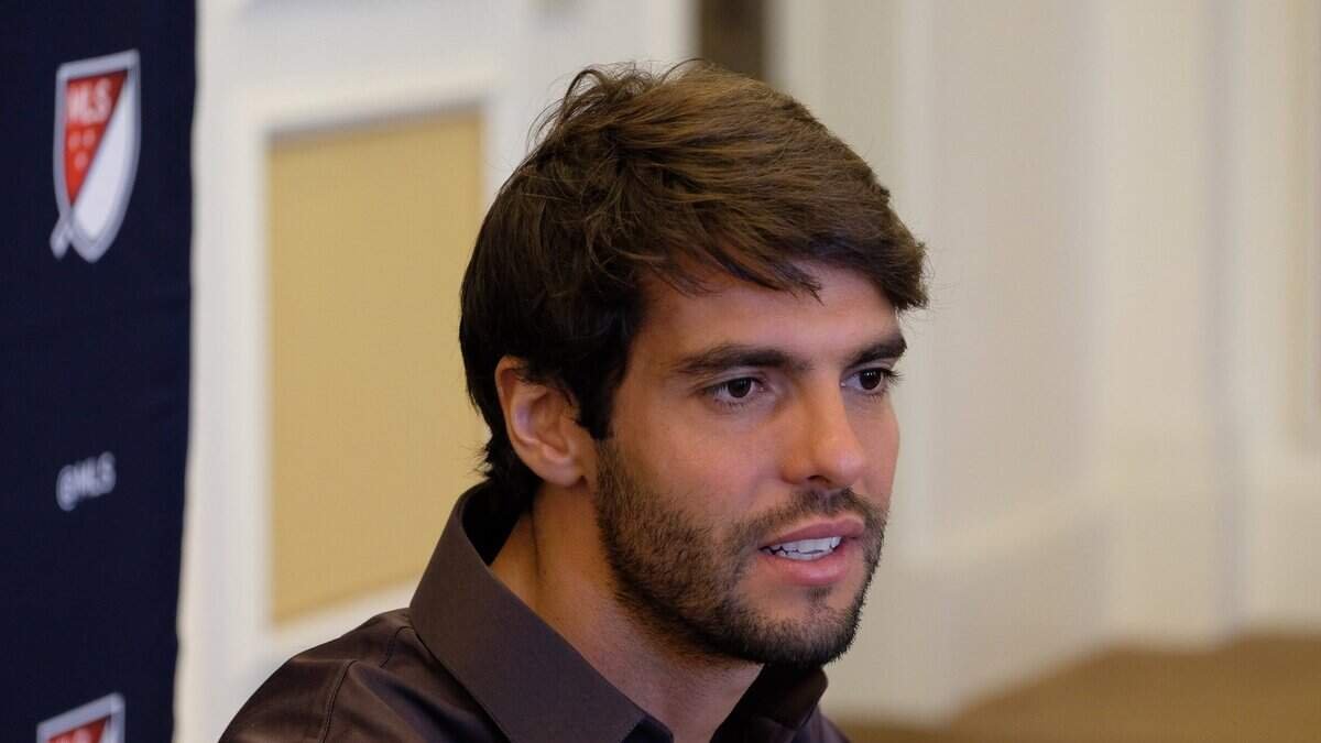 Kaka speaks to the media at a press conference in Miami in 2016. At the time, Kaká was an attacking midfielder for Major League Soccer team Orlando City.