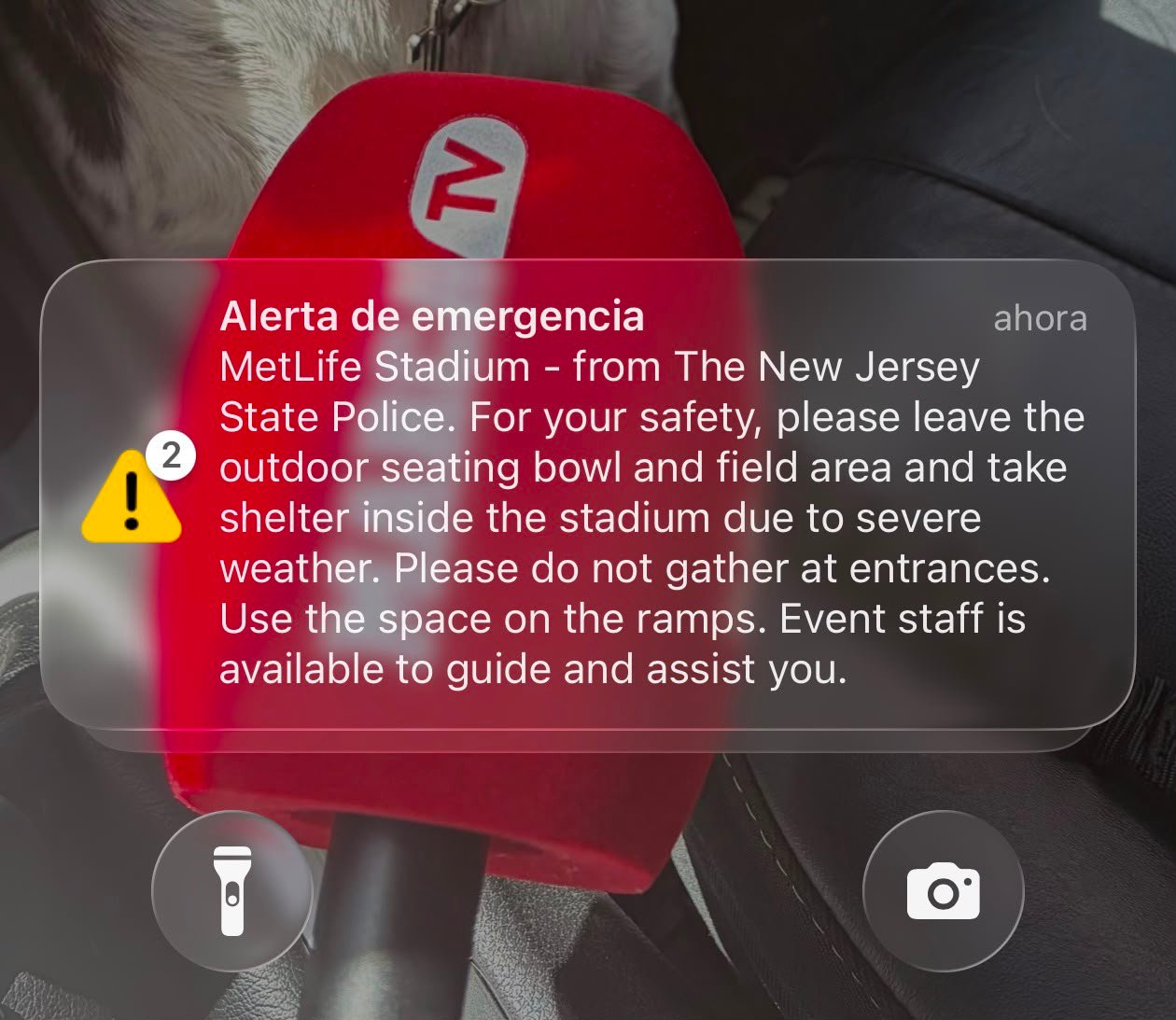 The alert was received on MetLife phones.