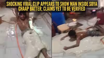 The internet is in horror after a viral video showing a man being dragged through a Soya Chaap batter has left viewers in shock.