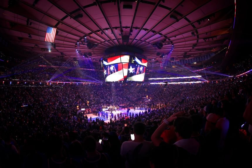 The Price Behind Taylor Swift's Madison Square Garden Wedding Party 11 A general view of Madison Square Garden during the playing of the national anthem before Game 4 of the 2026 NBA Finals on June 10, 2026.
