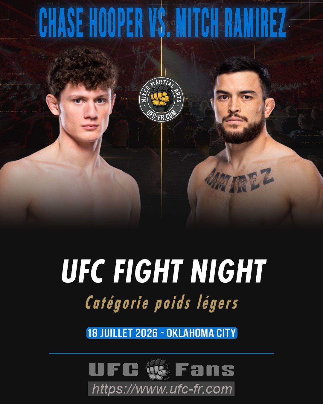 UFC FIGHT NIGHT 281 – Chase Hooper vs. Mitch Ramirez