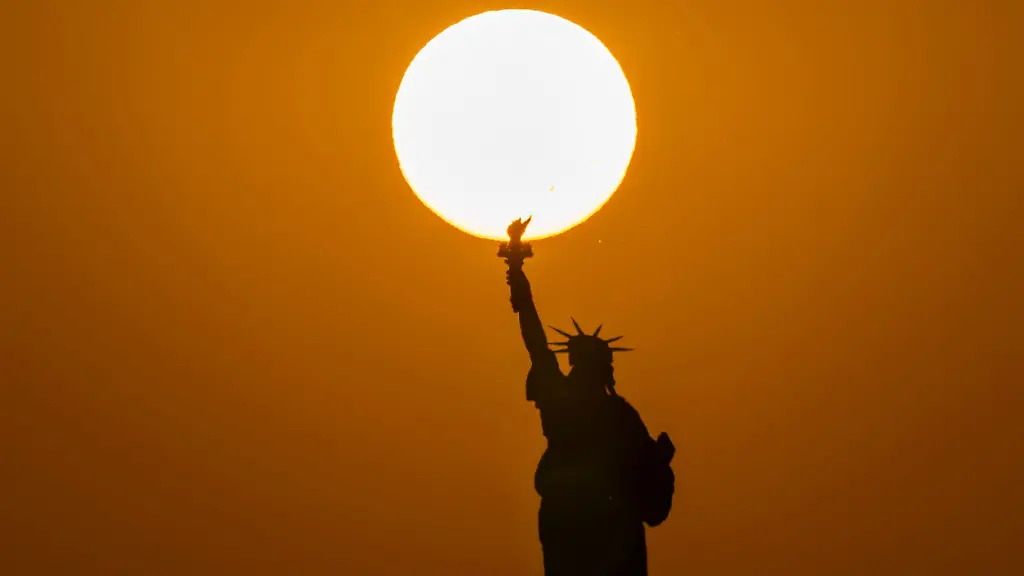02/07/2026-USA-New York-Statue-of-Liberty-at-sunset-in-New-York
