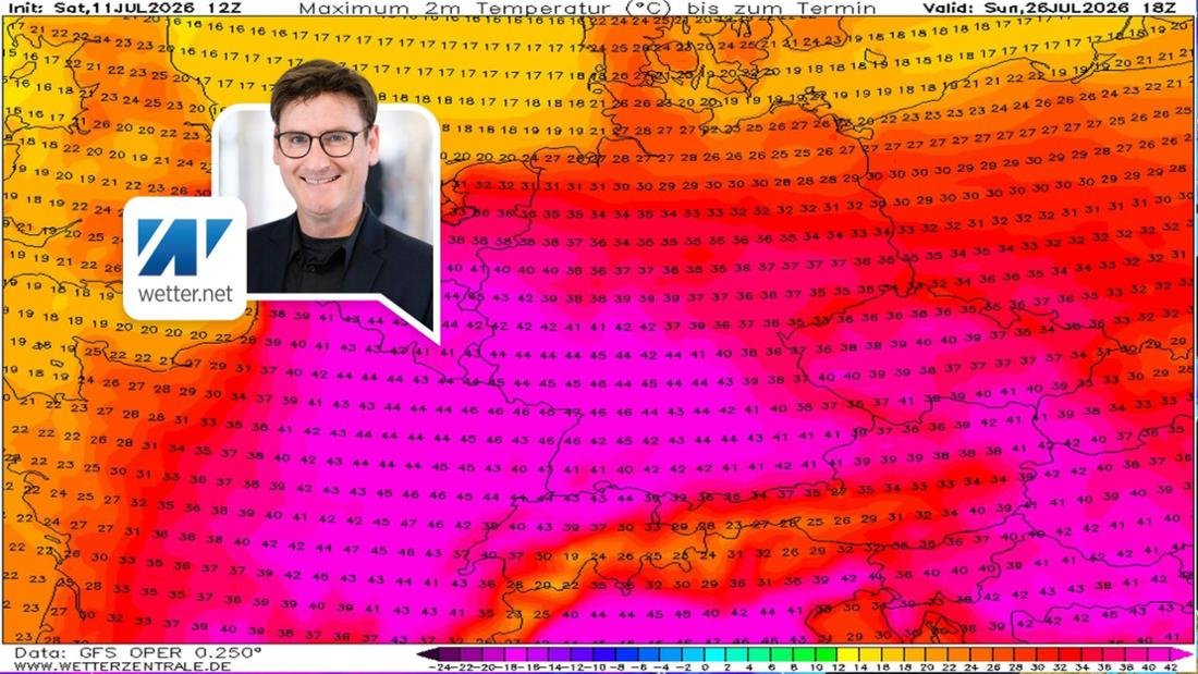 Maximum values ​​June 26, 2026: crazy weather map.