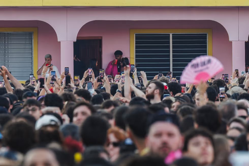 Bad Bunny performs at the Luis Companys Olympic Stadium