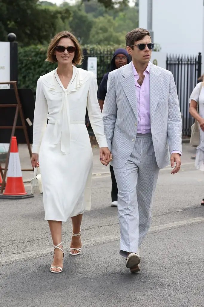 Keira Knightley and James Righton walk together