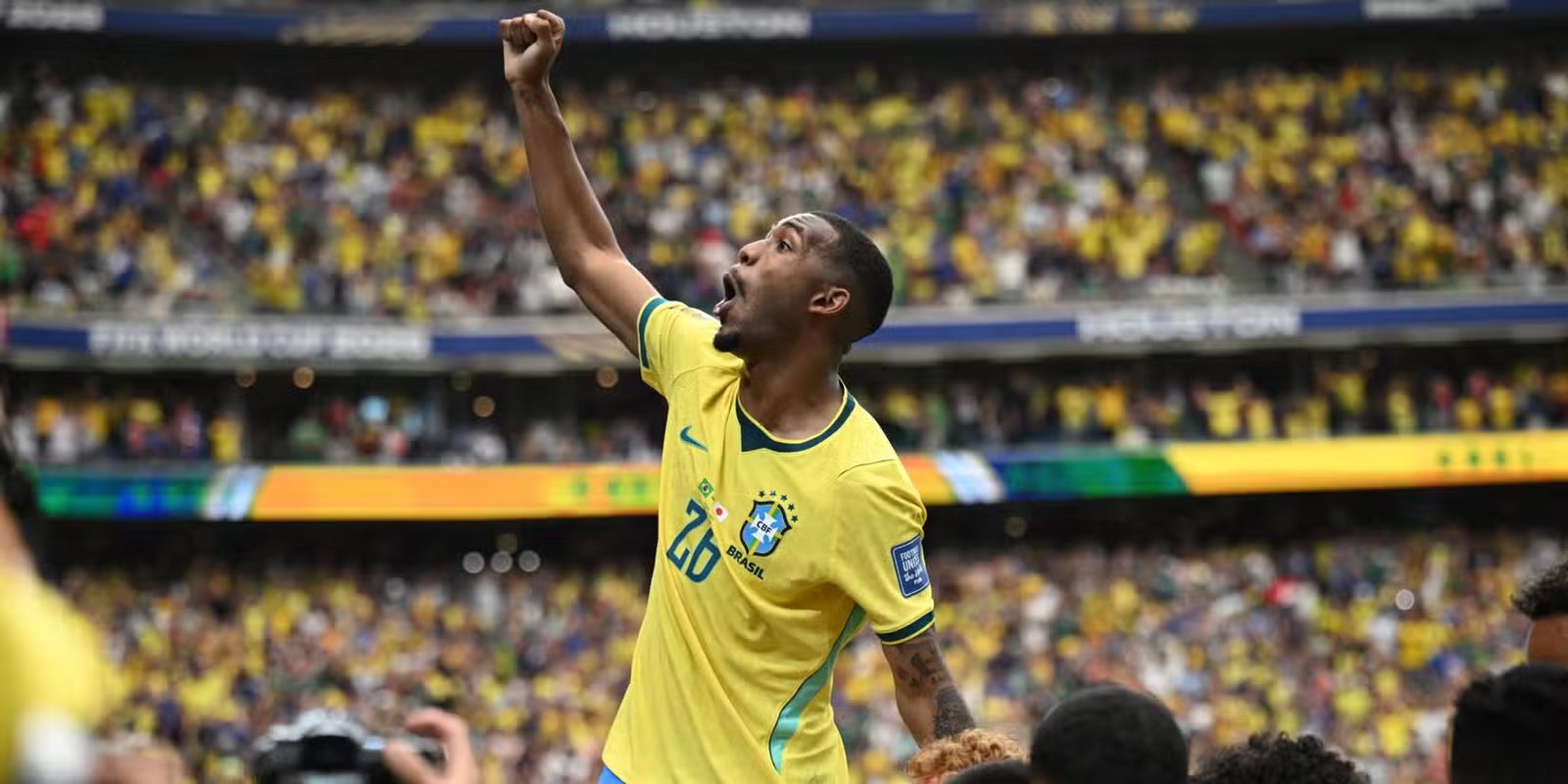 With Ederson: Manchester United eyeing £87m deal to sign Brazilian star Ryan 13 Ryan Brazil (Bournemouth) celebrates against Japan at the 2026 World Cup.