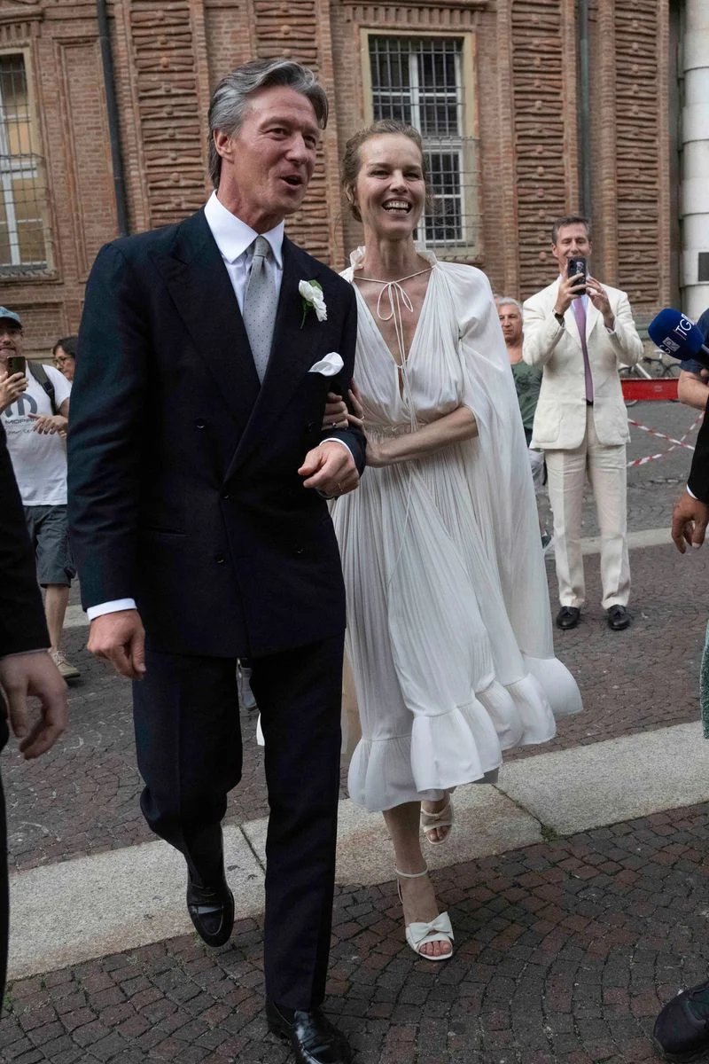 Eva Herzigova and Giorgio Marciai got married in Turin after 25 years of marriage and three children.