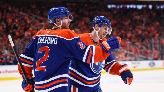 Oilers' Bouchard pots first hat trick by a defenceman in season opener since 1980