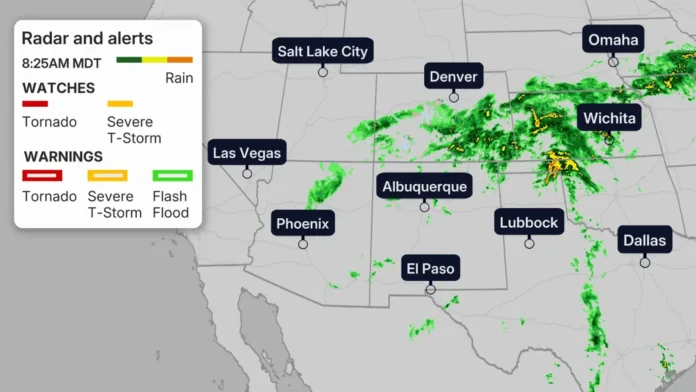 Radar image of current storm system